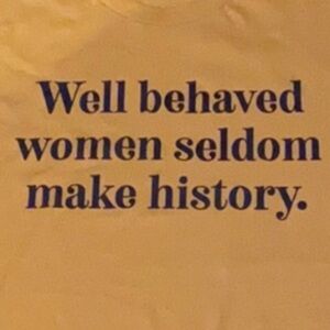 Well behaved women mustard and navy tee